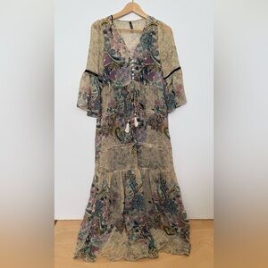 Zara Multicolor Paisley Maxi Dress
